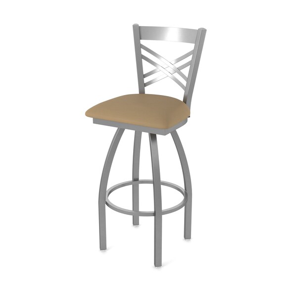Holland Bar Stool Co OD820 Catalina Stainless Steel 36 Swivel Outdoor Bar Stool with Breeze Champagne Seat OD82036SSOD005 - main